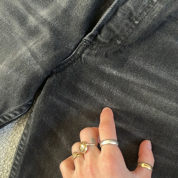 Boyish Denim The Billy High Rise Skinny Straight Jeans in Black (RAW HEM) - Picture 7 of 8